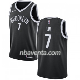 Camiseta Hombre Brooklyn Nets Jeremy Lin 7 Nike 2017-18 Negro Swingman